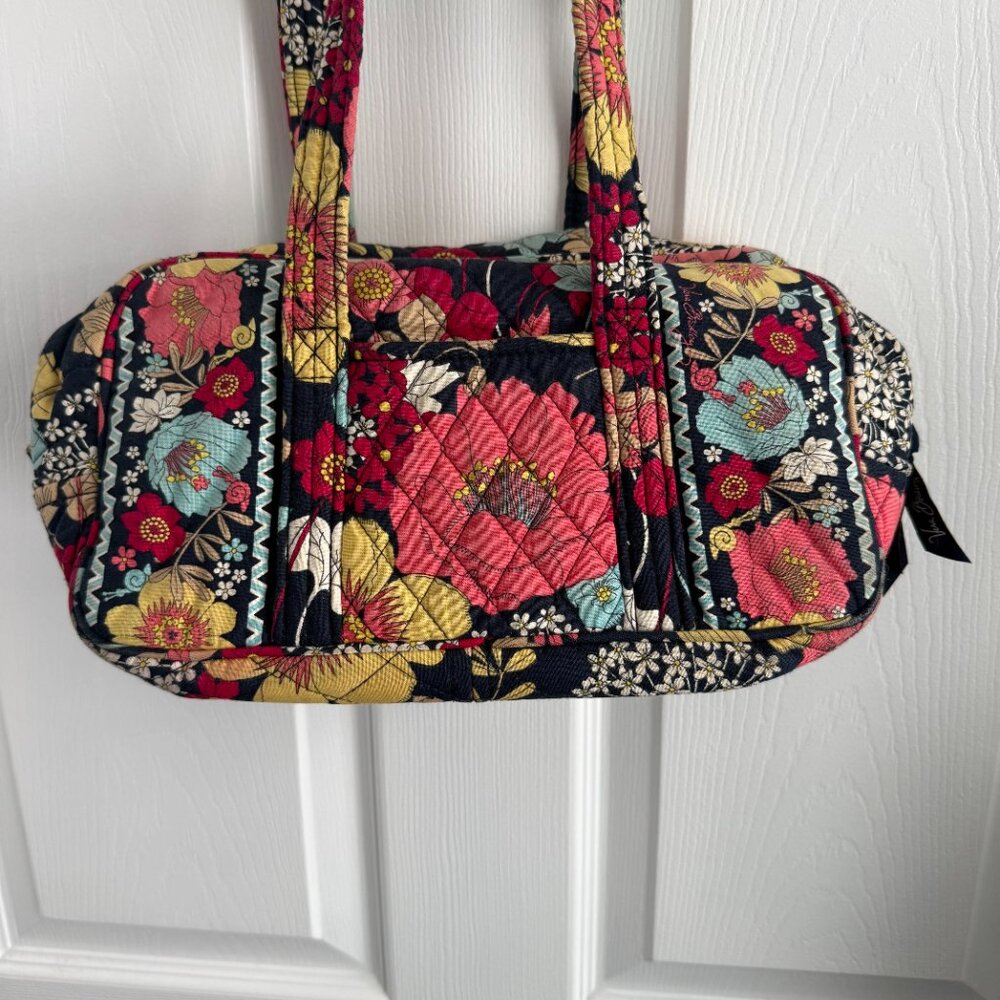 Vera Bradley Happy Snails Shoulder Bag Floral Multi Interior Pockets